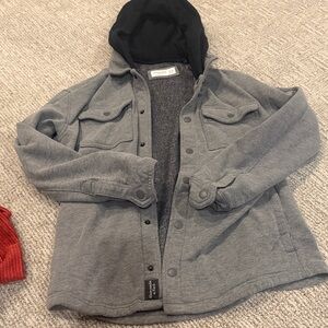 Abercrombie Kids Charcoal Button-Up Hoodie
